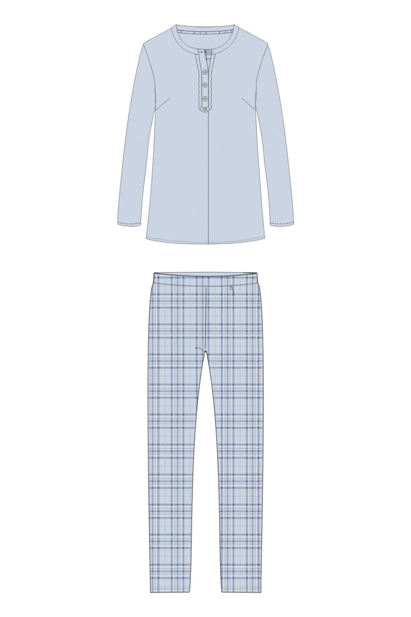 Pigiama aperto donna in caldo cotone interlock invernale Noidinotte Martina FA7885 - Caos Intimo Donna - Uomo - Bambini - Casa - Noidinotte