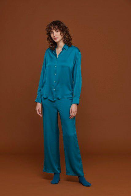 Pigiama aperto donna in raso Noidinotte FA8395 - Caos Intimo Donna - Uomo - Bambini - Casa - Noidinotte