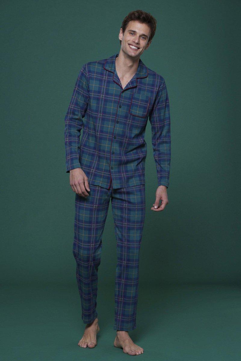 Pigiama aperto uomo in caldo cotone scozzese Noidinotte FC2533 - Caos Intimo Donna - Uomo - Bambini - Casa - Noidinotte