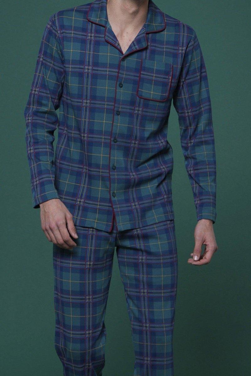 Pigiama aperto uomo in caldo cotone scozzese Noidinotte FC2533 - Caos Intimo Donna - Uomo - Bambini - Casa - Noidinotte