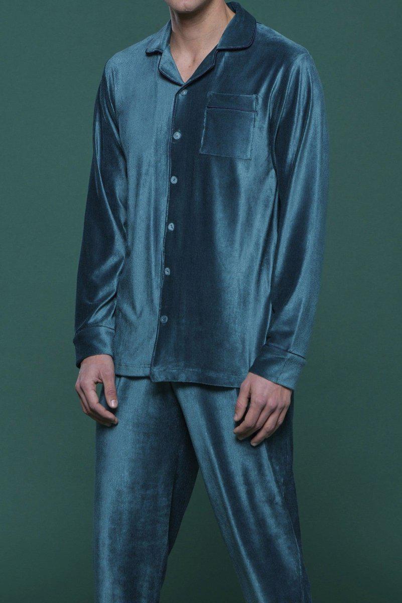 Pigiama aperto uomo in ciniglia a coste Noidinotte FC2554 – Caos