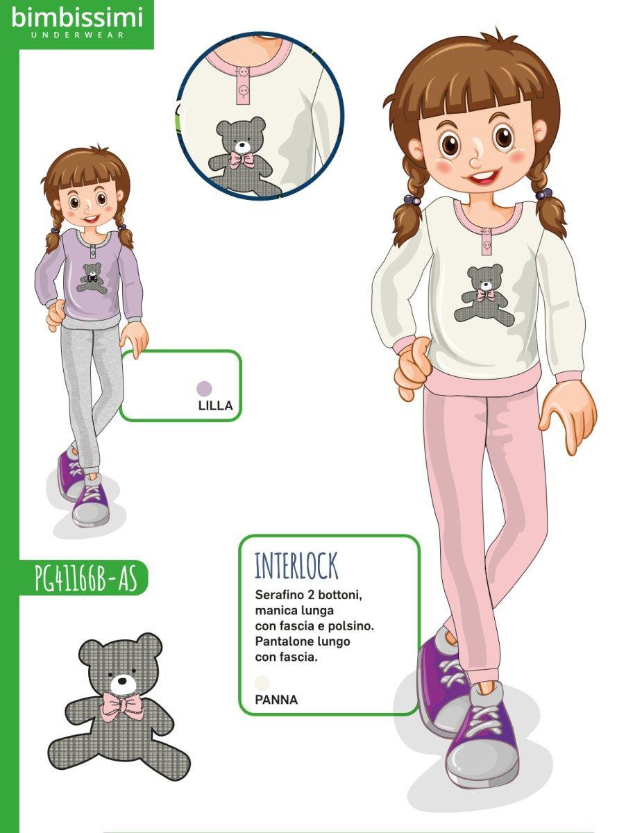 Pigiama bambina Nottingham caldo cotone interlock PG41166 - Caos Intimo Donna - Uomo - Bambini - Casa - BImbissimi