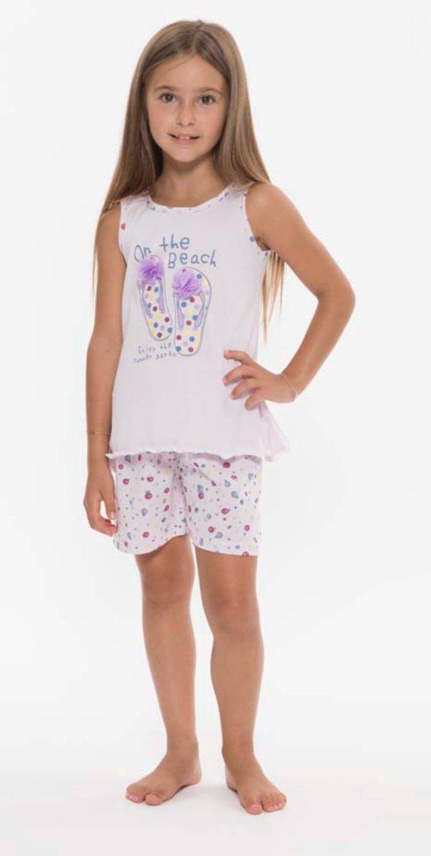 Pigiama canotta pantaloncino bambina jersey puro cotone Gary R25069 - Caos Intimo Donna - Uomo - Bambini - Casa - Gary