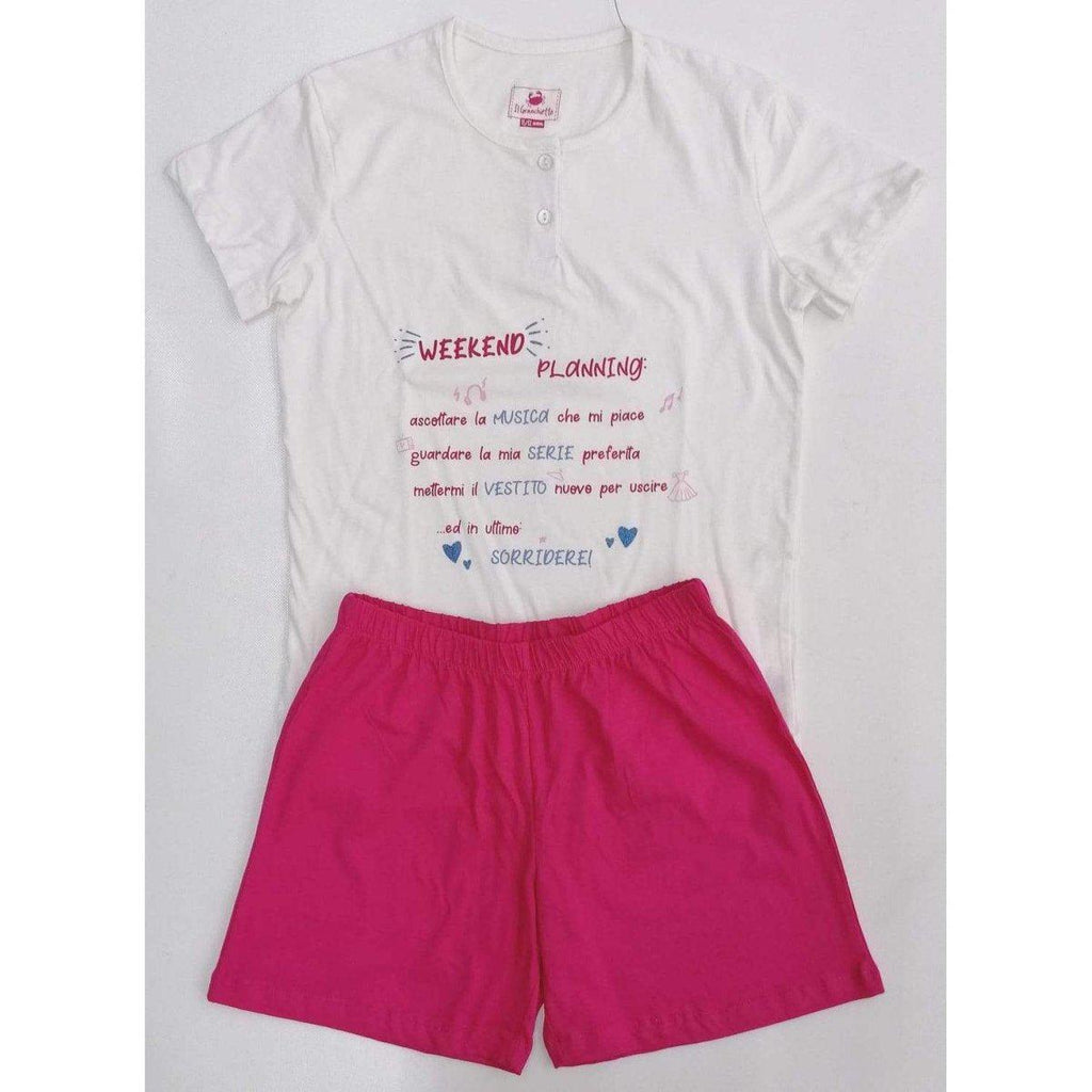 Pigiama cotone corto ragazza Il Granchietto GP2001 - Caos Intimo Donna - Uomo - Bambini - Casa - Il Granchietto