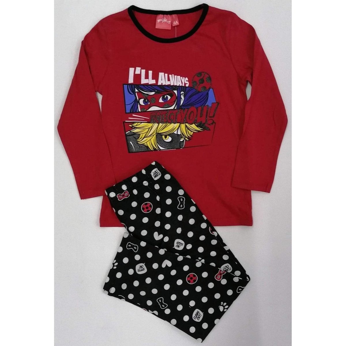 Pigiama cotone Miraculous Lady Bug Disney bambina HS2006 - Caos Intimo Donna - Uomo - Bambini - Casa - Disney