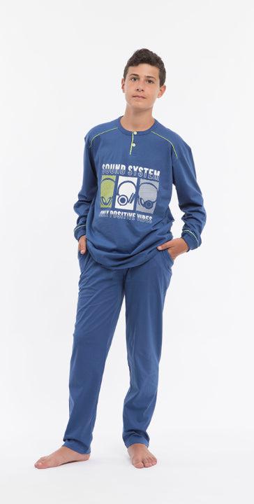 Pigiama cotone ragazzo Gary P40010 - Caos Intimo Donna - Uomo - Bambini - Casa - Gary