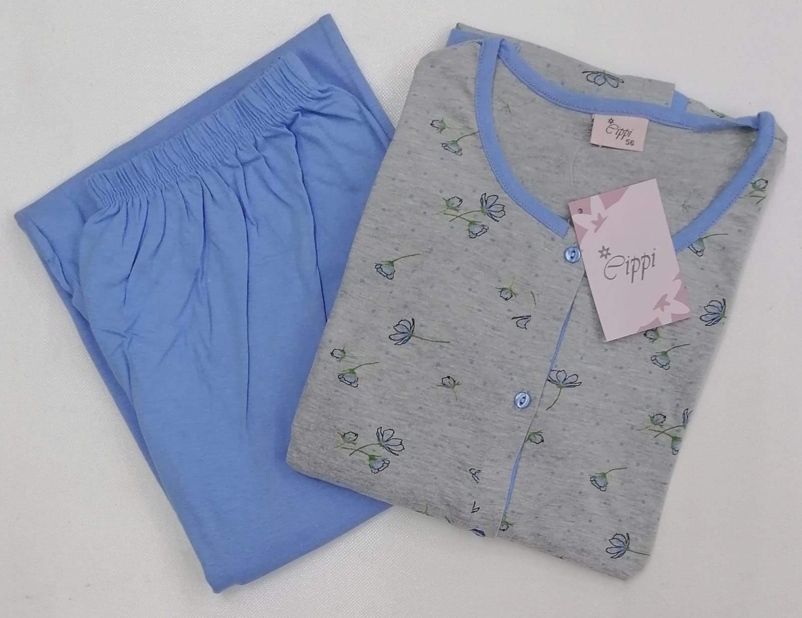 Pigiama donna aperto calibrato puro cotone Cippi C - 1911 - S21 - Caos Intimo Donna - Uomo - Bambini - Casa - Cippi