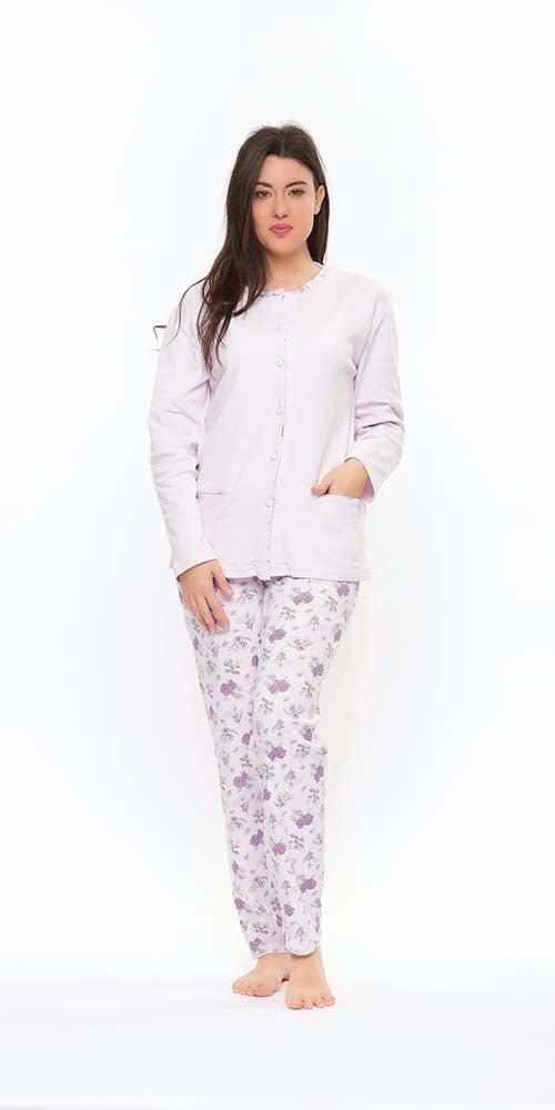 Pigiama donna aperto invernale interlock S50017CONF calibrato - Caos Intimo Donna - Uomo - Bambini - Casa - Gary
