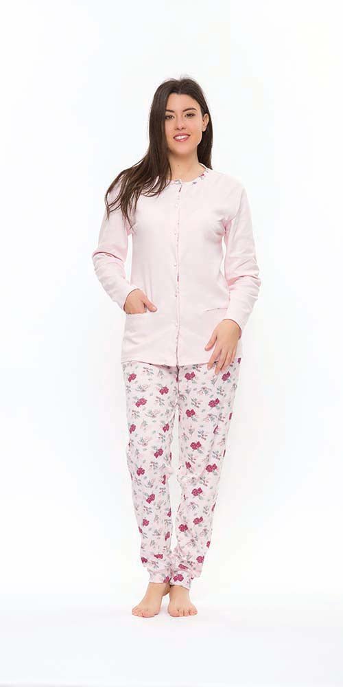 Pigiama donna aperto invernale interlock S50017CONF calibrato - Caos Intimo Donna - Uomo - Bambini - Casa - Gary