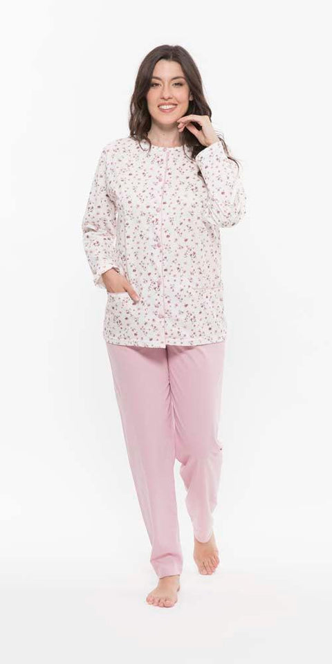 Pigiama donna aperto Jersey Gary puro cotone R50031 - Caos Intimo Donna - Uomo - Bambini - Casa - Gary