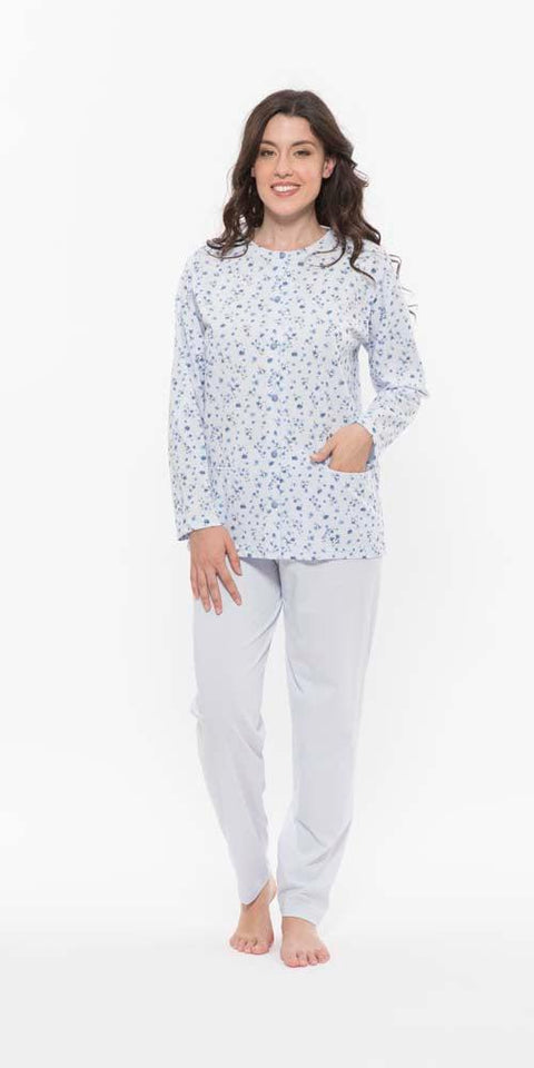 Pigiama donna aperto Jersey Gary puro cotone R50031 - Caos Intimo Donna - Uomo - Bambini - Casa - Gary