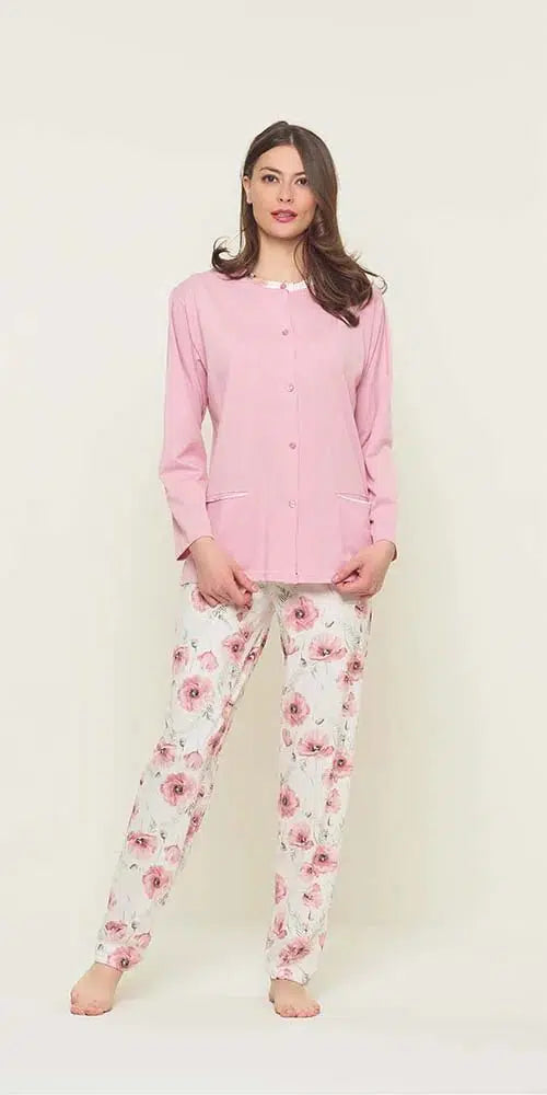 Pigiama donna aperto Jersey Gary puro cotone U50112 - Caos Intimo Donna - Uomo - Bambini - Casa - Gary