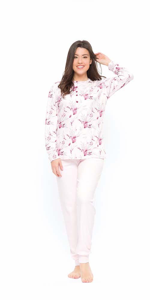 Pigiama donna calibrato invernale collo serafino interlock Gary S50001CONF - Caos Intimo Donna - Uomo - Bambini - Casa - Gary
