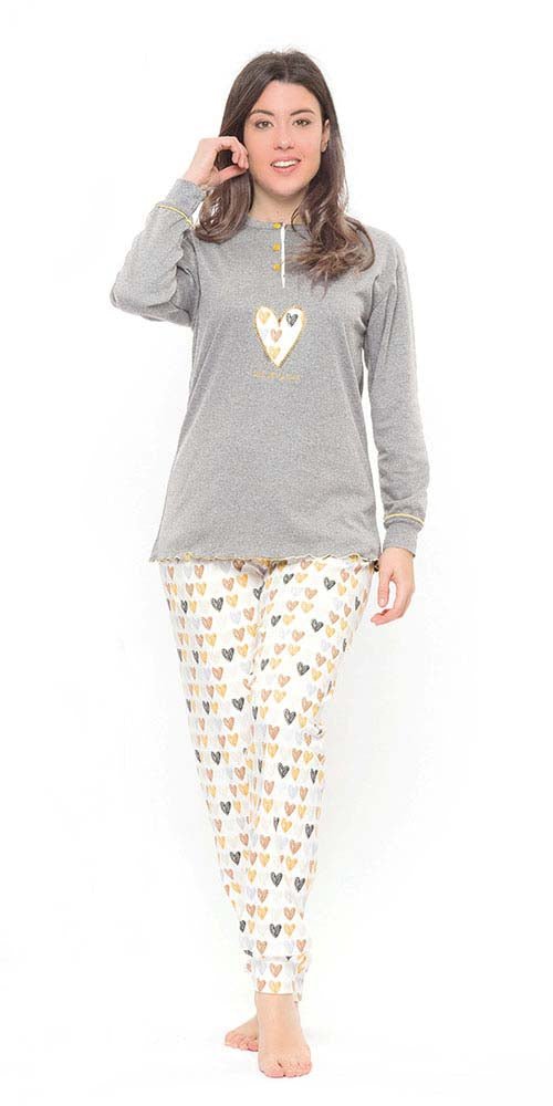 Pigiama donna calibrato invernale collo serafino interlock Gary S50041CONF - Caos Intimo Donna - Uomo - Bambini - Casa - Gary