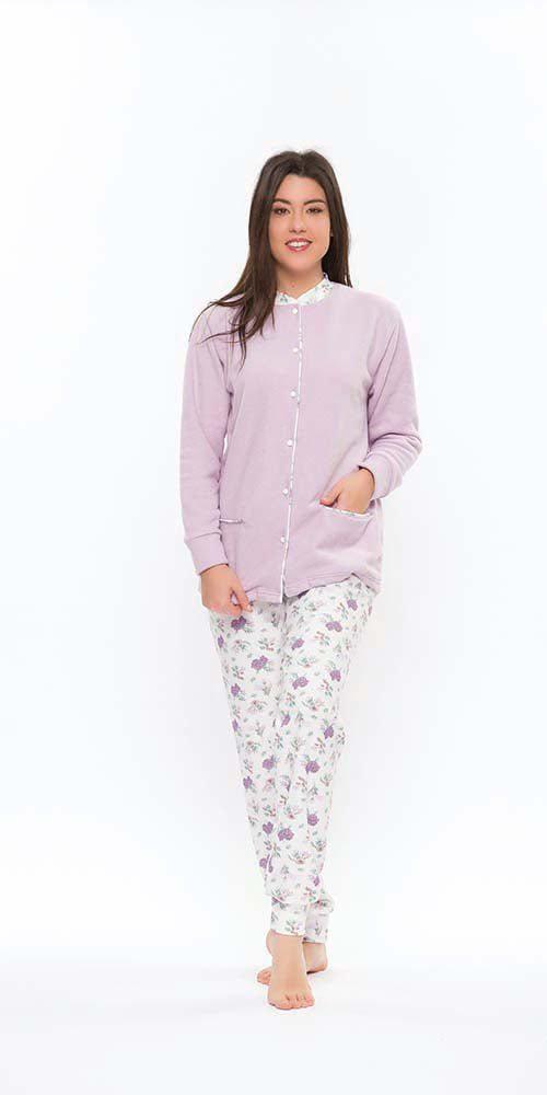 Pigiama donna invernale aperto punto Milano Gary flanellato S50097 - Caos Intimo Donna - Uomo - Bambini - Casa - Gary