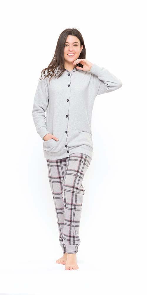 Pigiama donna invernale aperto punto Milano Gary flanellato S50142 - Caos Intimo Donna - Uomo - Bambini - Casa - Gary