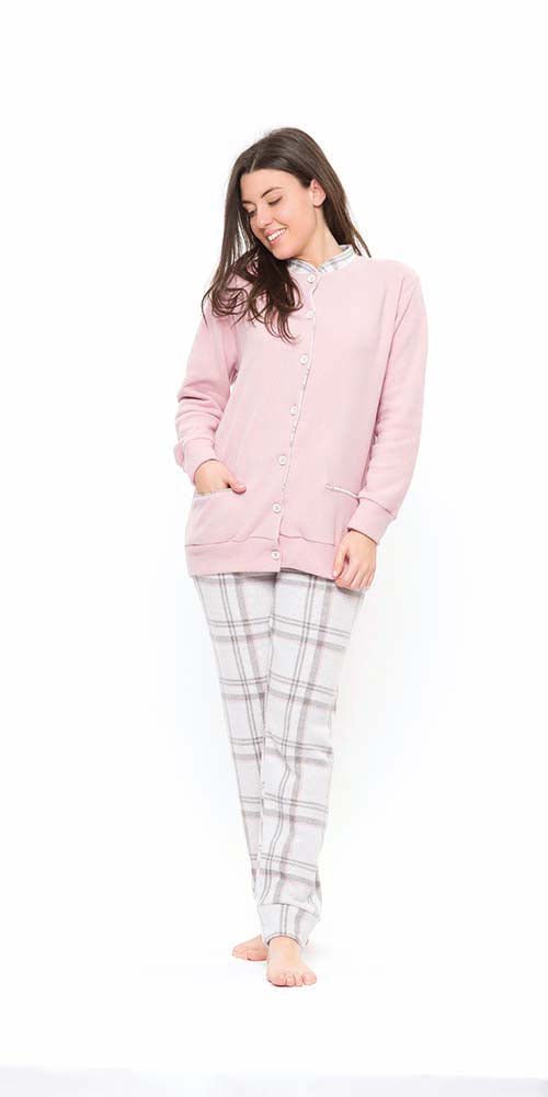 Pigiama donna invernale aperto punto Milano Gary flanellato S50142 - Caos Intimo Donna - Uomo - Bambini - Casa - Gary
