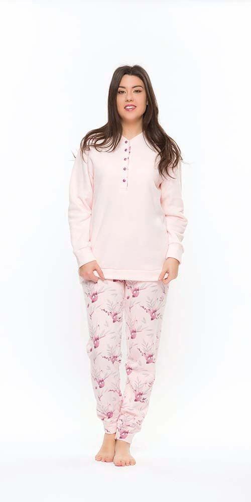 Pigiama donna invernale collo serafino punto Milano Gary flanellato S50072 - Caos Intimo Donna - Uomo - Bambini - Casa - Gary