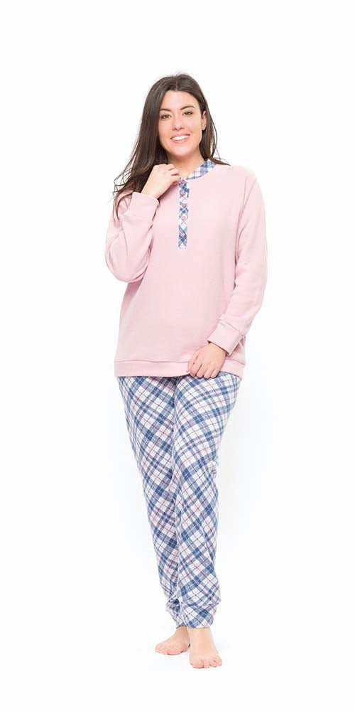 Pigiama donna invernale collo serafino punto Milano Gary flanellato S50085 - Caos Intimo Donna - Uomo - Bambini - Casa - Gary