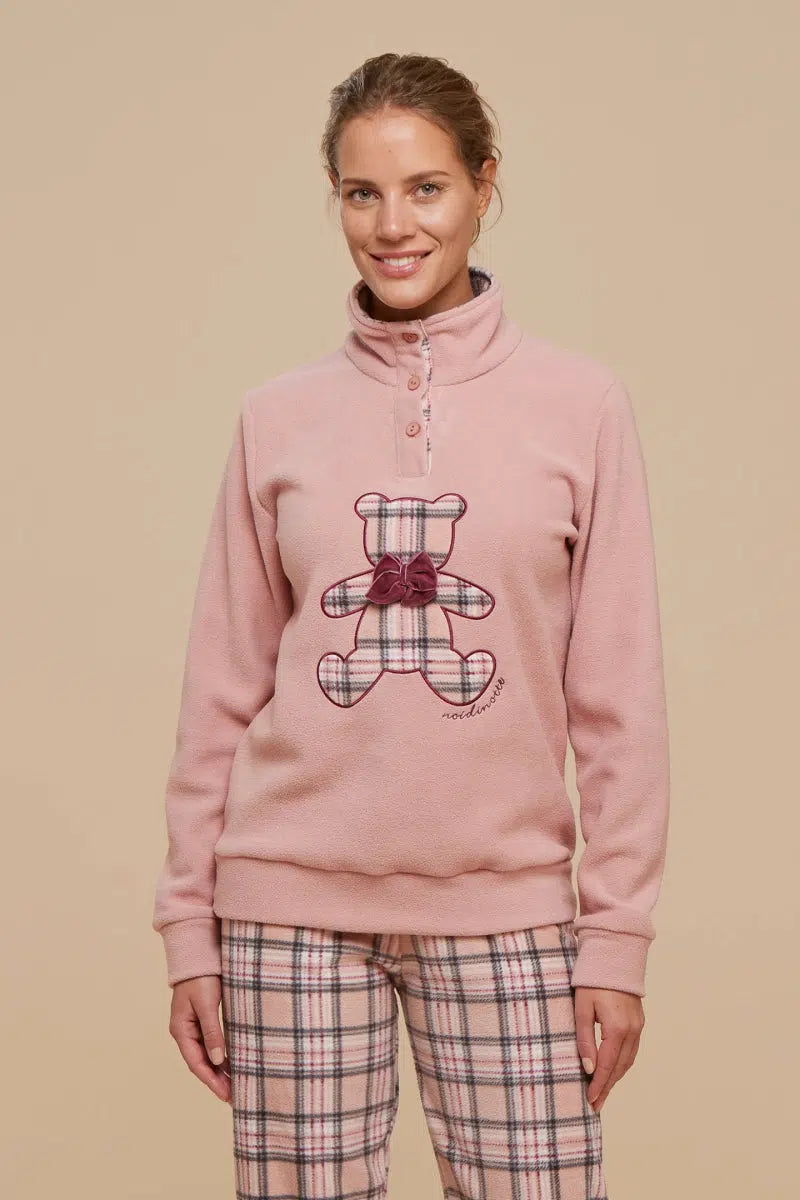 Pigiama donna invernale micropileNoidinotte con collo alto FA8401 - Caos Intimo Donna - Uomo - Bambini - Casa - Noidinotte
