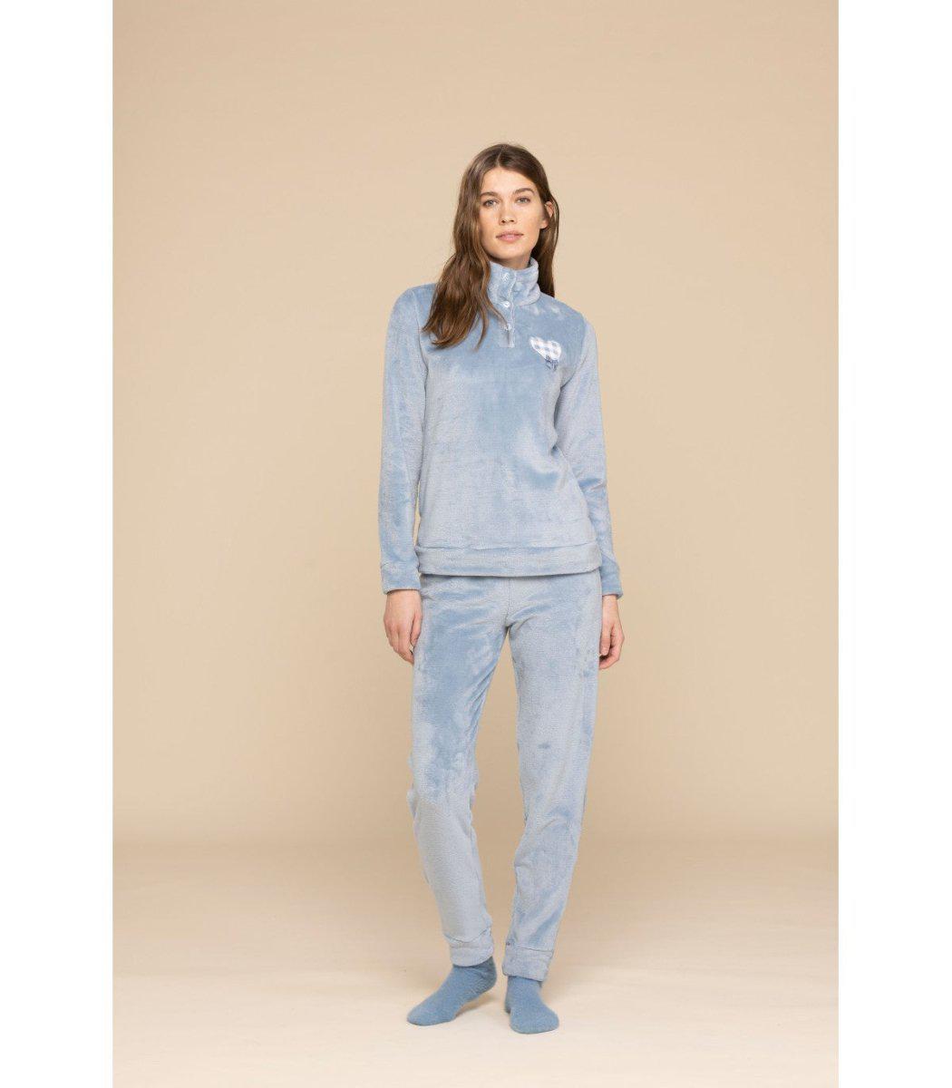 Pigiama donna invernale Noidinotte con collo alto Coral Fleece FA8470 - Caos Intimo Donna - Uomo - Bambini - Casa - Noidinotte