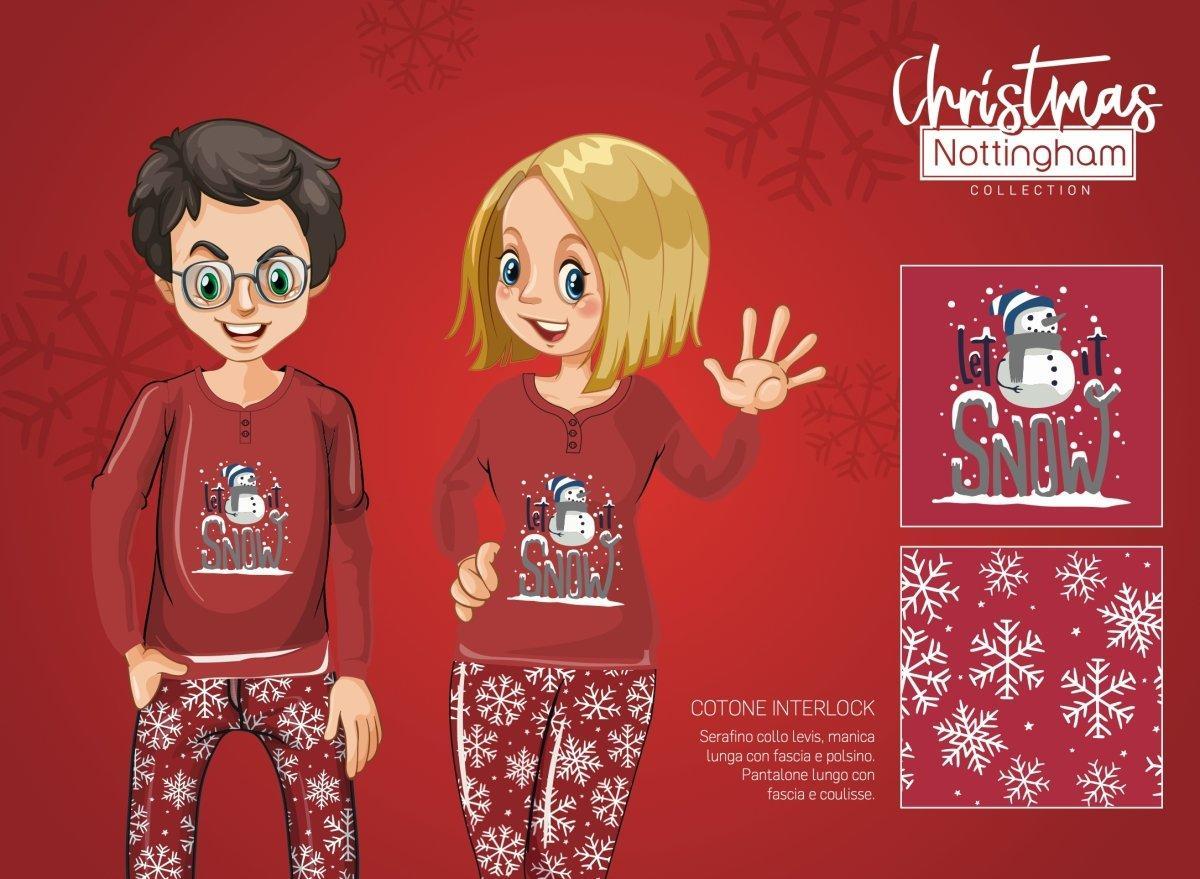 Pigiama donna Natale Nottingham caldo cotone interlock PG39700W - Caos Intimo Donna - Uomo - Bambini - Casa - Nottingham