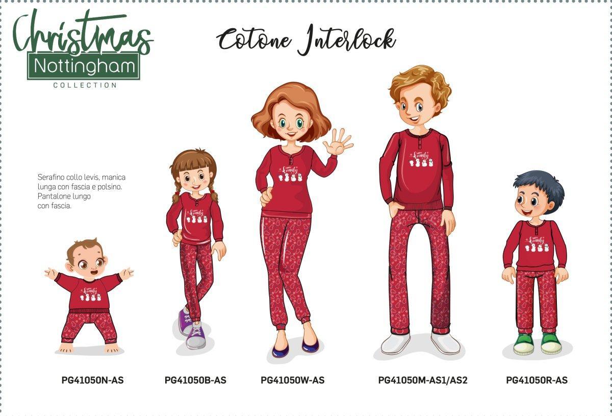 Pigiama donna Natale Nottingham caldo cotone interlock PG41050W - Caos Intimo Donna - Uomo - Bambini - Casa - Nottingham