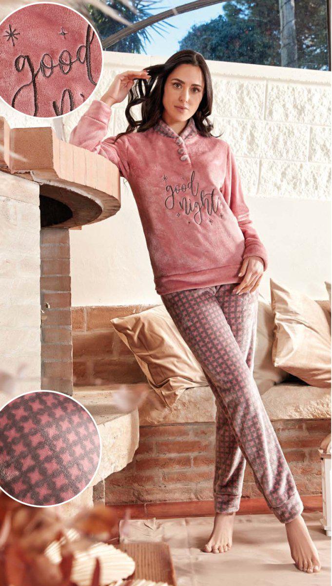 Pigiama donna Nottingham in coral invernale PG42331 - Caos Intimo Donna - Uomo - Bambini - Casa - Nottingham