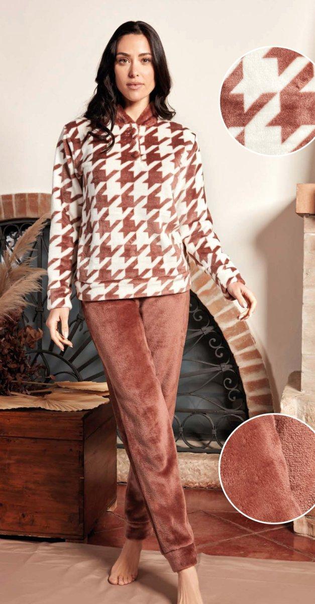 Pigiama donna Nottingham in coral invernale PG42353 - Caos Intimo Donna - Uomo - Bambini - Casa - Nottingham