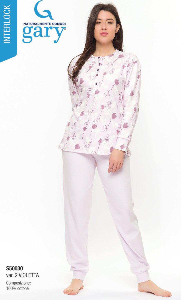 Pigiama donna serafino invernale interlock Gary S50030 - Caos Intimo Donna - Uomo - Bambini - Casa - Gary