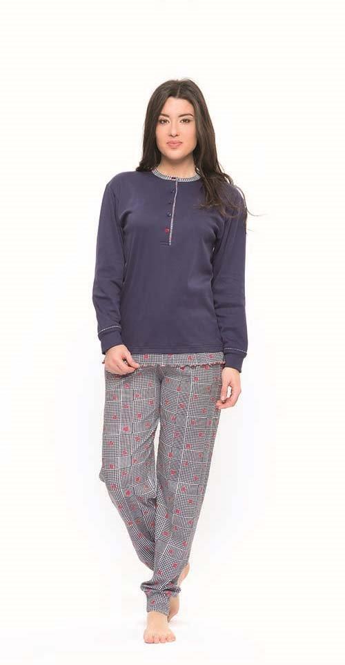Pigiama donna serafino invernale interlock Gary S50036 - Caos Intimo Donna - Uomo - Bambini - Casa - Gary