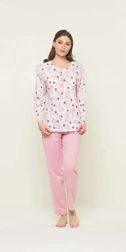 Pigiama donna serafino Jersey Gary puro cotone U50025 - Caos Intimo Donna - Uomo - Bambini - Casa - Gary