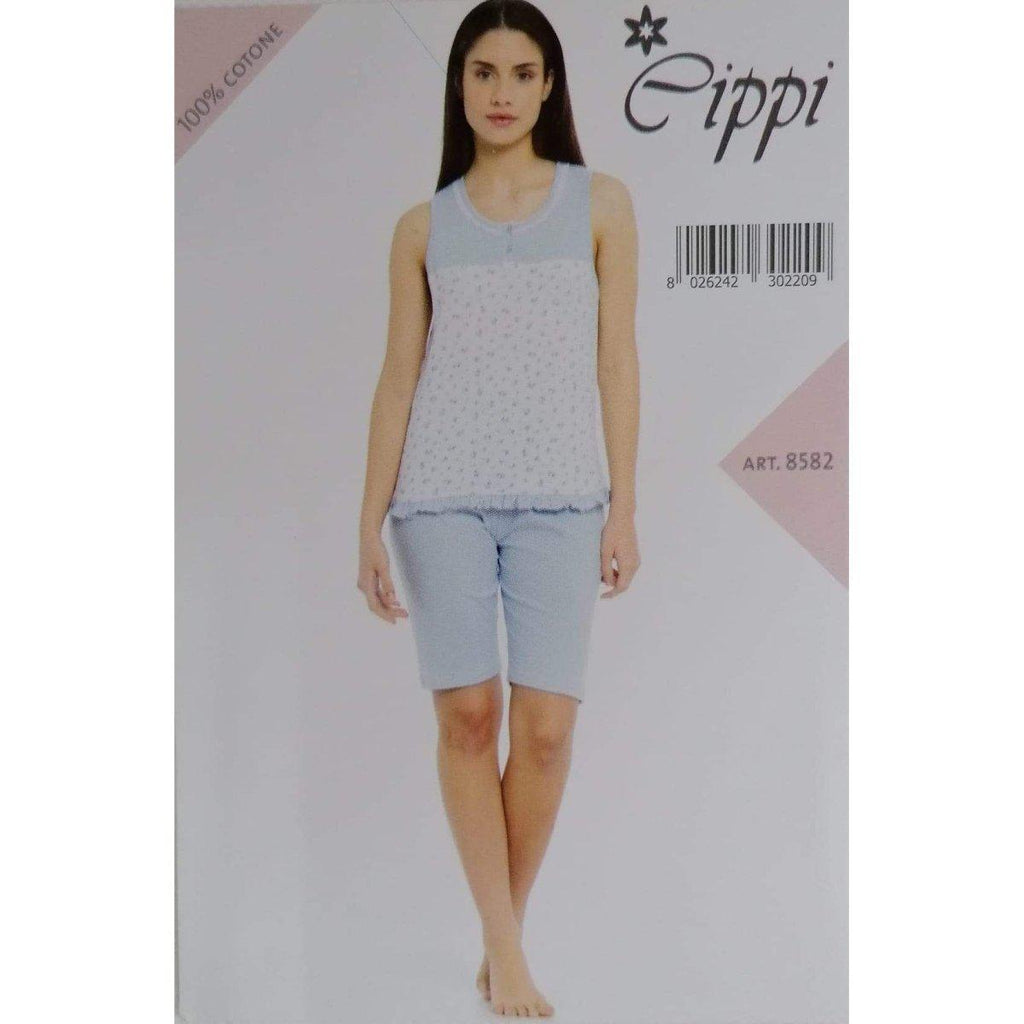 Pigiama donna spalla larga bermuda cotone Cippi - Caos Intimo Donna - Uomo - Bambini - Casa - Cippi