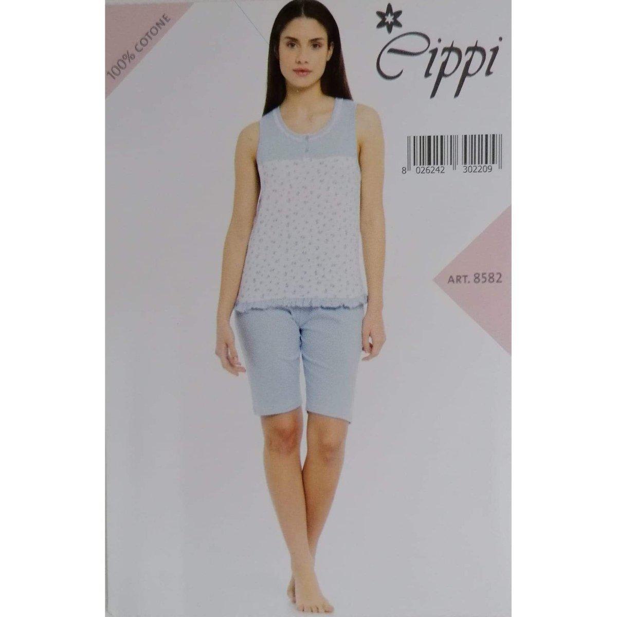 Pigiama donna spalla larga bermuda cotone Cippi - Caos Intimo Donna - Uomo - Bambini - Casa - Cippi