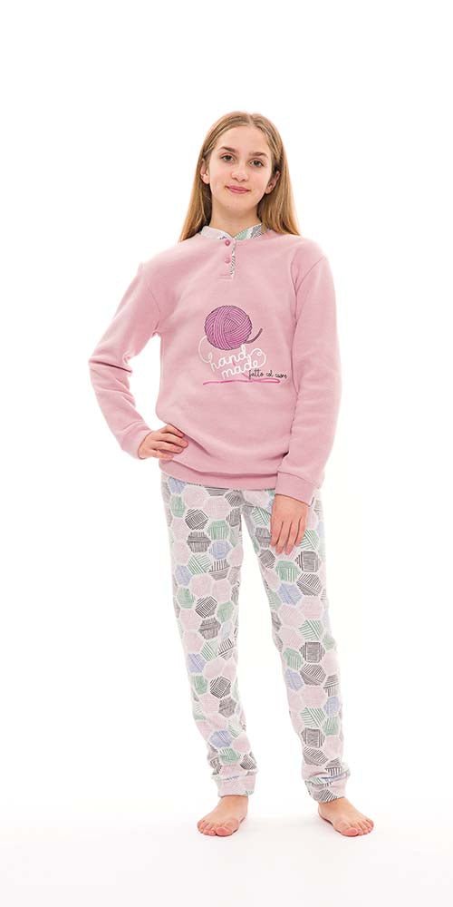 Pigiama flanellato punto milano ragazza Gary S40044 - Caos Intimo Donna - Uomo - Bambini - Casa - Gary
