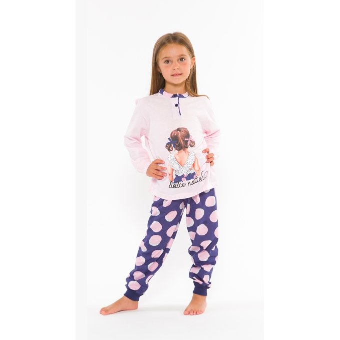 Pigiama Gary bambina manica lunga 2 bottoni L20008 - Caos Intimo Donna - Uomo - Bambini - Casa - Gary