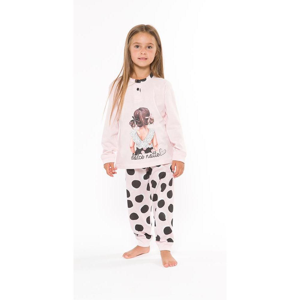 Pigiama Gary bambina manica lunga 2 bottoni L20008 - Caos Intimo Donna - Uomo - Bambini - Casa - Gary