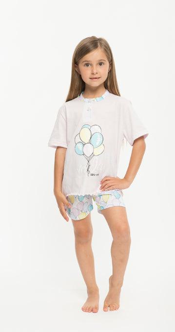 Pigiama Gary bambina mezza manica pantaloncino P25043 - Caos Intimo Donna - Uomo - Bambini - Casa - Gary