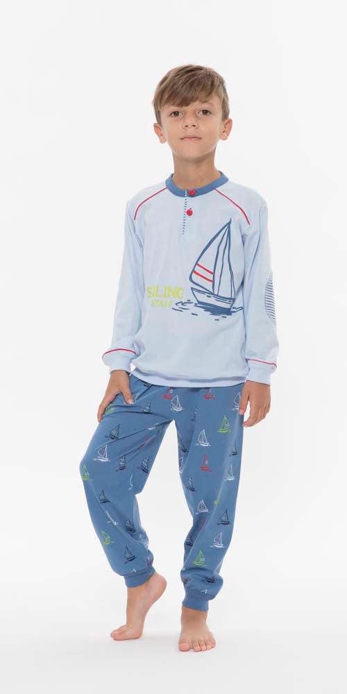Pigiama Gary bambino manica lunga 2 bottoni R20020 - Caos Intimo Donna - Uomo - Bambini - Casa - Gary