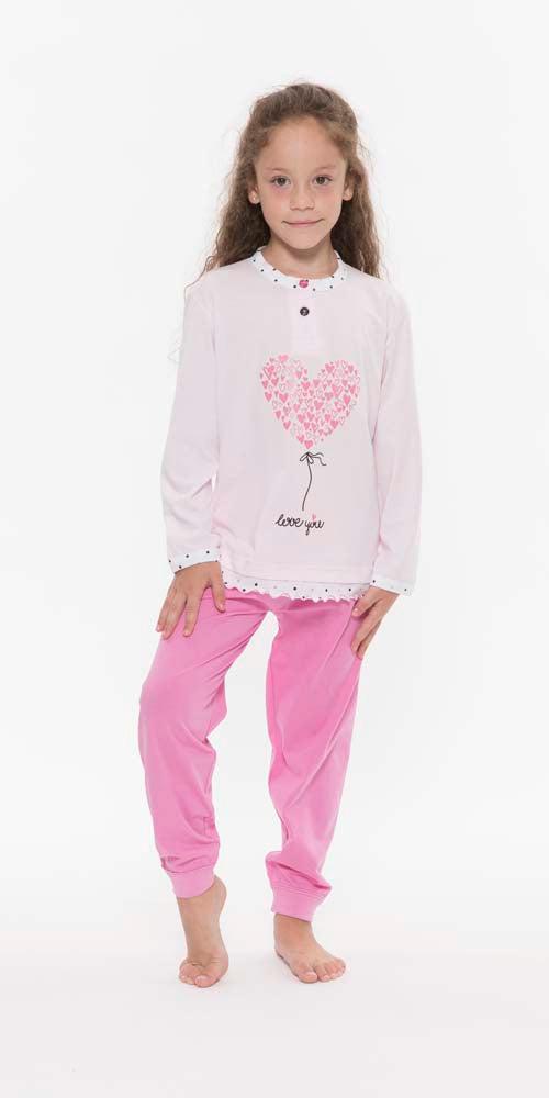 Pigiama Gary cotone bambina manica lunga 2 bottoni R20006 - Caos Intimo Donna - Uomo - Bambini - Casa - Gary