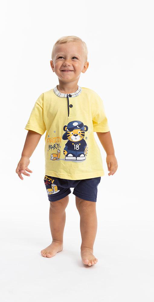 Pigiama Gary neonato manica corta puro cotone jersey P15031 - Caos Intimo Donna - Uomo - Bambini - Casa - Gary