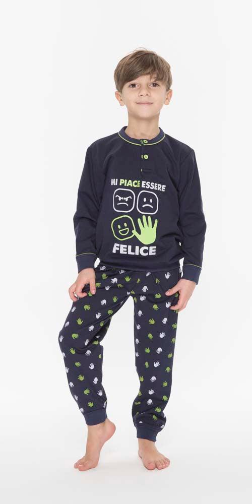 Pigiama invernale bambino cotone felpato Gary Q30048 - Caos Intimo Donna - Uomo - Bambini - Casa - Gary