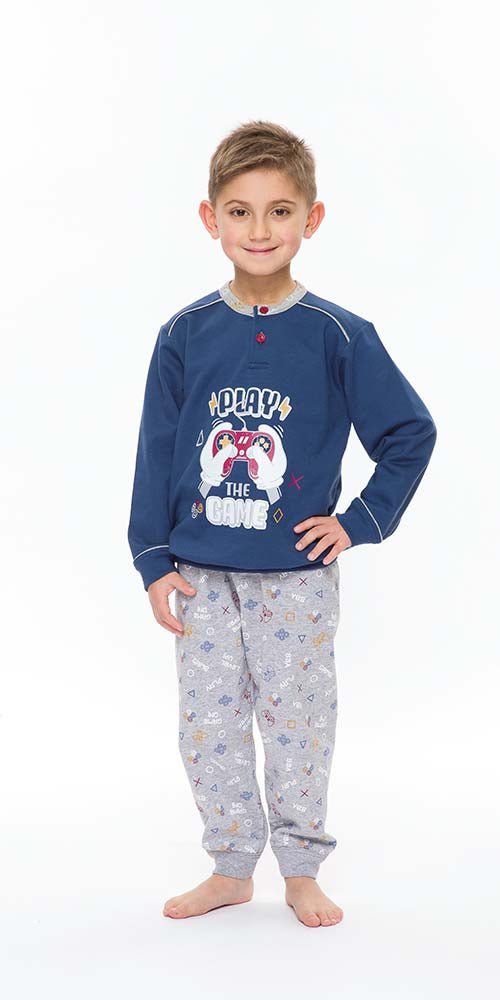 Pigiama invernale bambino cotone felpato Gary S20047 - Caos Intimo Donna - Uomo - Bambini - Casa - Gary