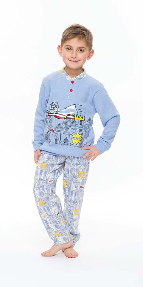 Pigiama invernale bambino flanellato Punto Milano Gary S30087 - Caos Intimo Donna - Uomo - Bambini - Casa - Gary