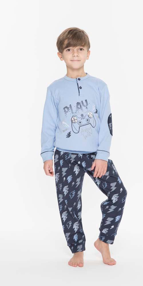 Pigiama invernale bambino interlock Gary Q20028 - Caos Intimo Donna - Uomo - Bambini - Casa - Gary