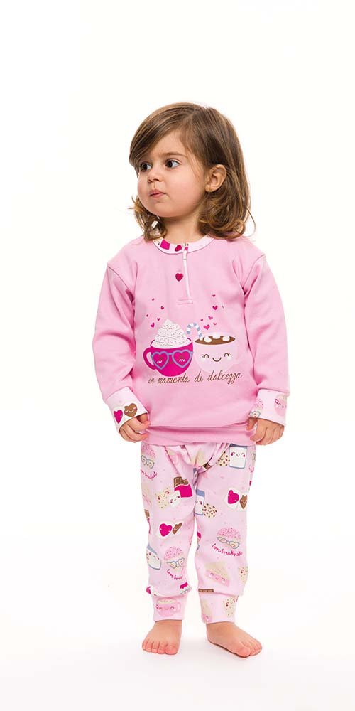 Pigiama invernale Neonata interlock serafino con due bottoni Gary S10001 - Caos Intimo Donna - Uomo - Bambini - Casa - Gary