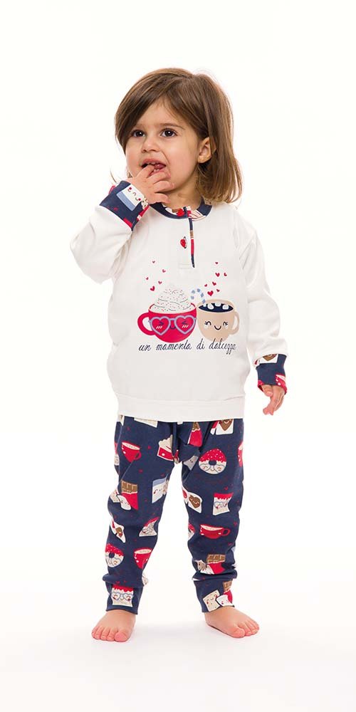 Pigiama invernale Neonata interlock serafino con due bottoni Gary S10001 - Caos Intimo Donna - Uomo - Bambini - Casa - Gary