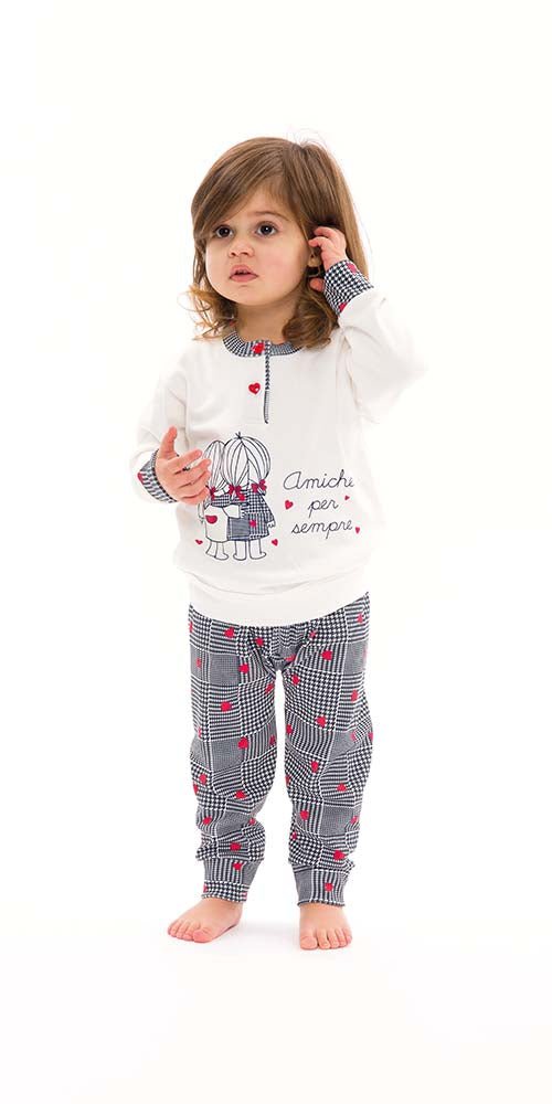 Pigiama invernale Neonata interlock serafino con due bottoni Gary S10006 - Caos Intimo Donna - Uomo - Bambini - Casa - Gary