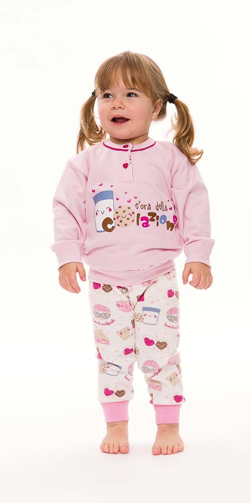 Pigiama invernale Neonata serafino con due bottoni felpa Gary S10022 - Caos Intimo Donna - Uomo - Bambini - Casa - Gary