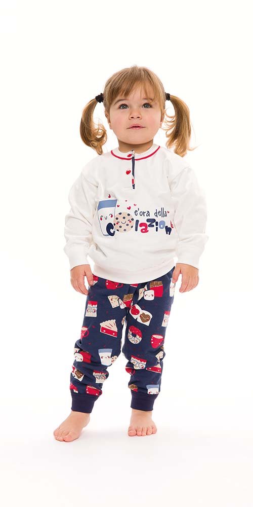 Pigiama invernale Neonata serafino con due bottoni felpa Gary S10022 - Caos Intimo Donna - Uomo - Bambini - Casa - Gary